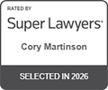 Rated by Super Lawyers, Cory Martinson, Selected in 2026