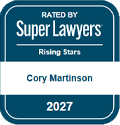 Rated by Super Lawyers, Rising Stars, Cory Martinson ,2027